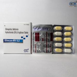 Voglibose 0.2mg + Glimepiride 1mg + Metformin 500mg